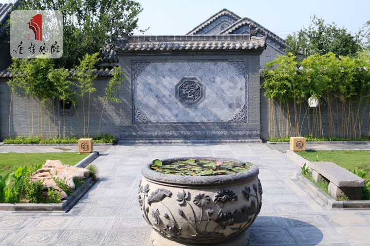 唐语砖雕依墙影壁实景(二)-陕西唐语景观工程河南滑县