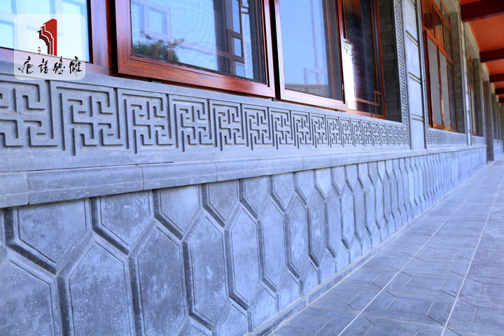 唐语砖雕龟背纹墙裙